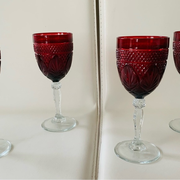 Ruby red glasses of 4 - Picture 2 of 10
